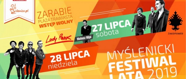 Program Myślenickiego Festiwalu Lata - Dni Myślenic 2019